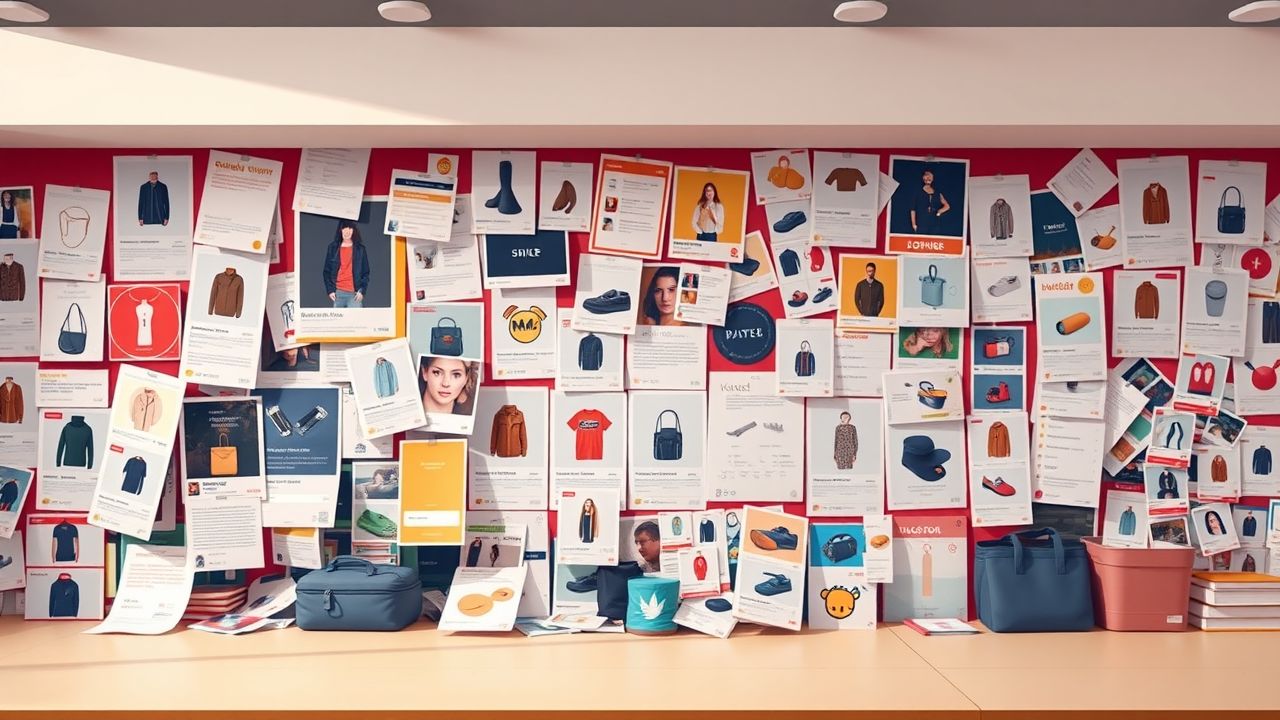 Een rommelige e-commerce platform met onduidelijke productinformatie en inconsistente prijzen. Een rommelige e-commerce platform met onduidelijke productinformatie en inconsistente prijzen.